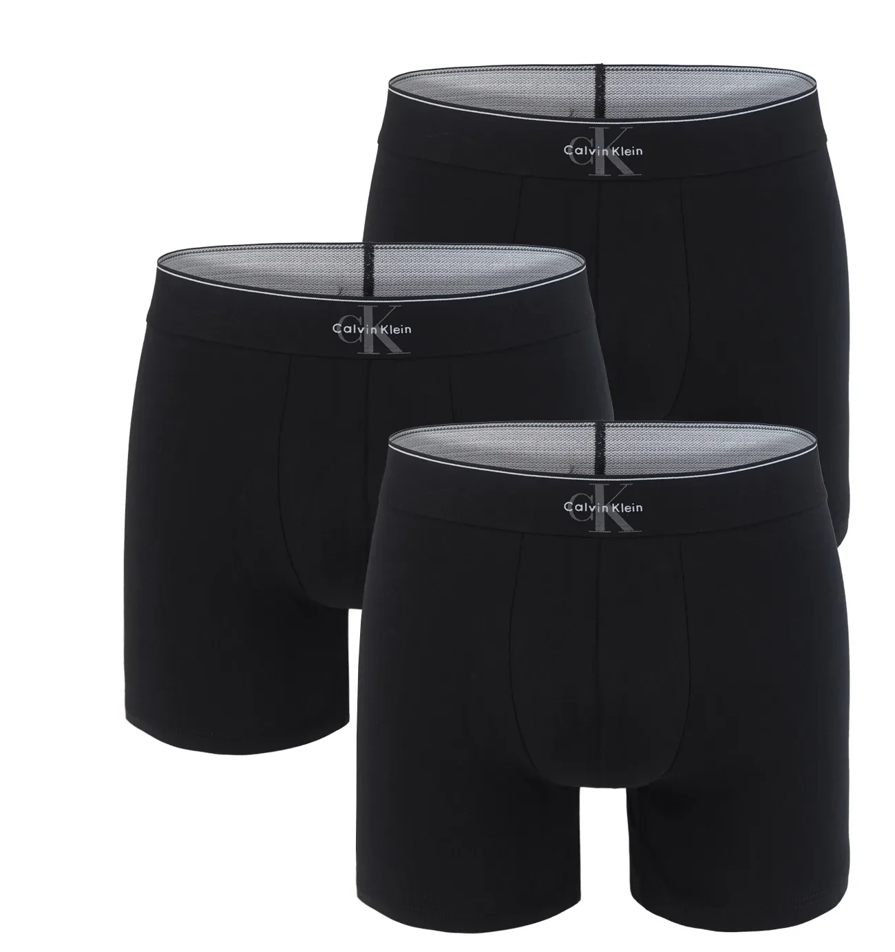 Calvin Klein - boxerky 3PACK Graphic monogram long leg solid black (dlhé)