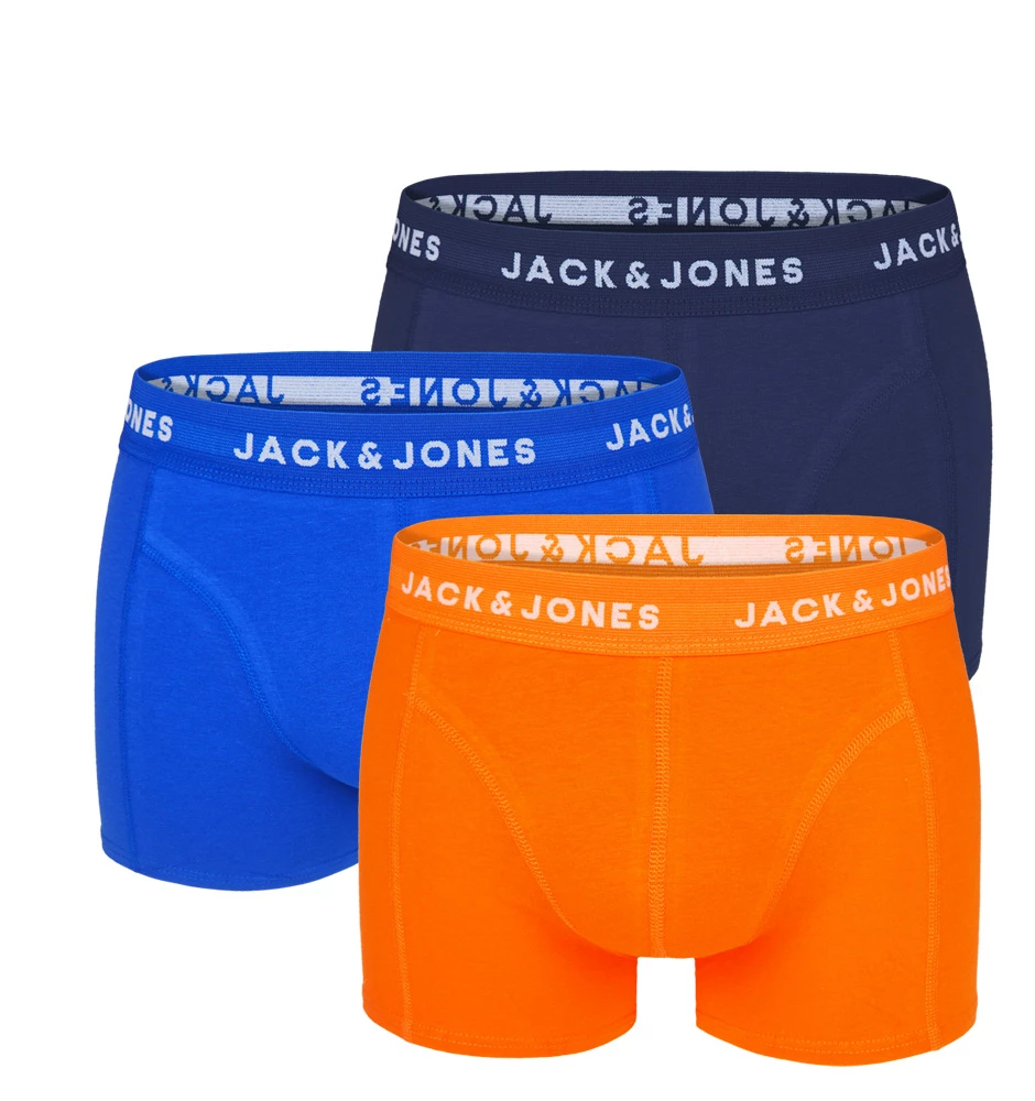 JACK & JONES - 3PACK blue & orange boxerky z organickej bavlny