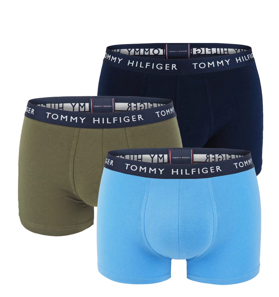 TOMMY HILFIGER - 3PACK boxerky premium cotton essentials high blue