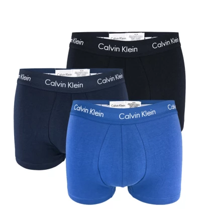 CALVIN KLEIN - 3PACK Cotton stretch modré boxerky-M (81-86 cm)