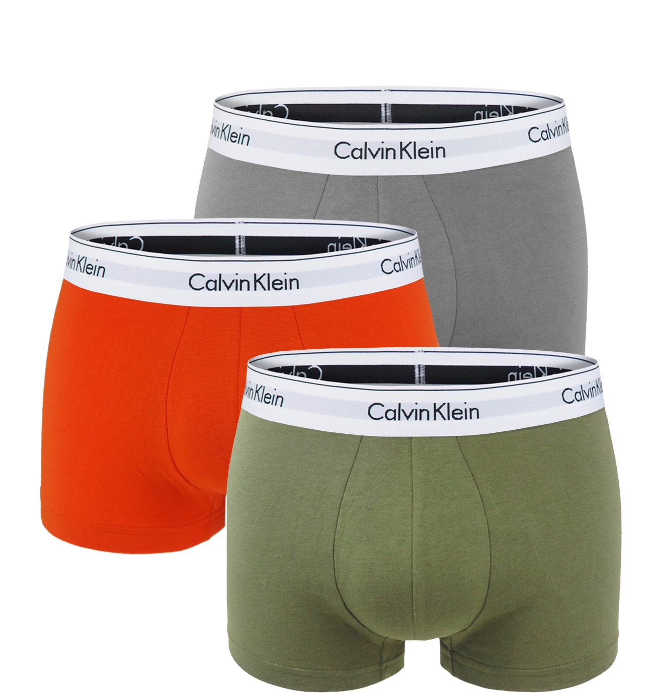 Calvin Klein - boxerky 3PACK cotton stretch army green color - limitovaná edícia