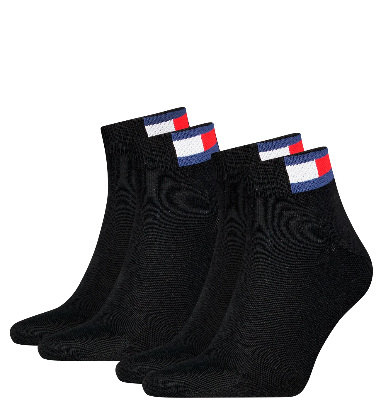 TOMMY HILFIGER - 2PACK Tommy jeans flag iconic black quarter ponožky