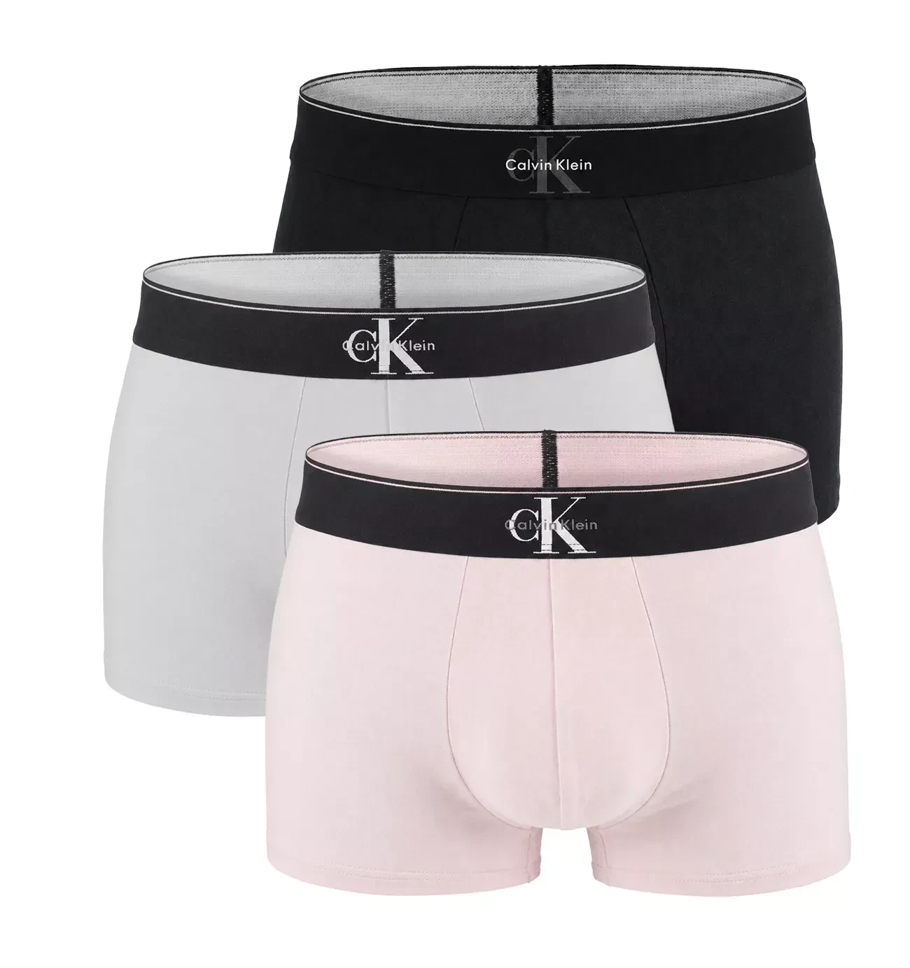 Calvin Klein - pánske boxerky 3PACK Graphic monogram cotton stretch black & orchid tones