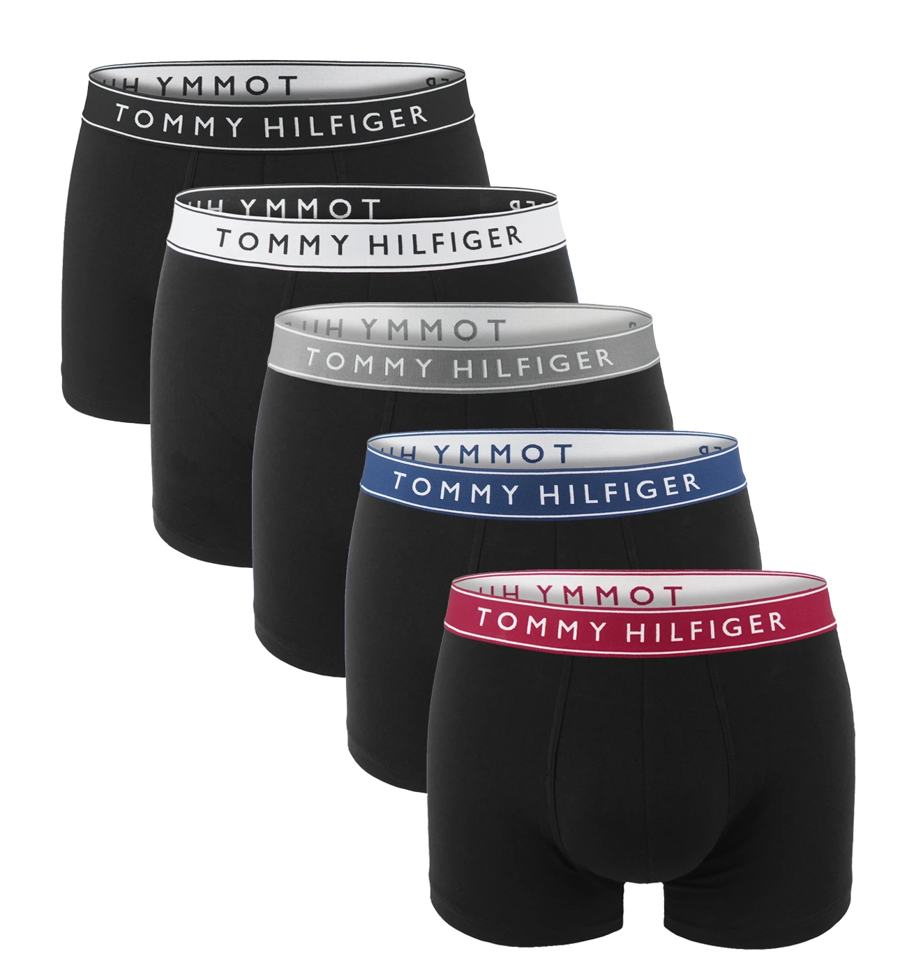 TOMMY HILFIGER - pánske boxerky 5PACK eco friendly everyday essentials black / modern street waist