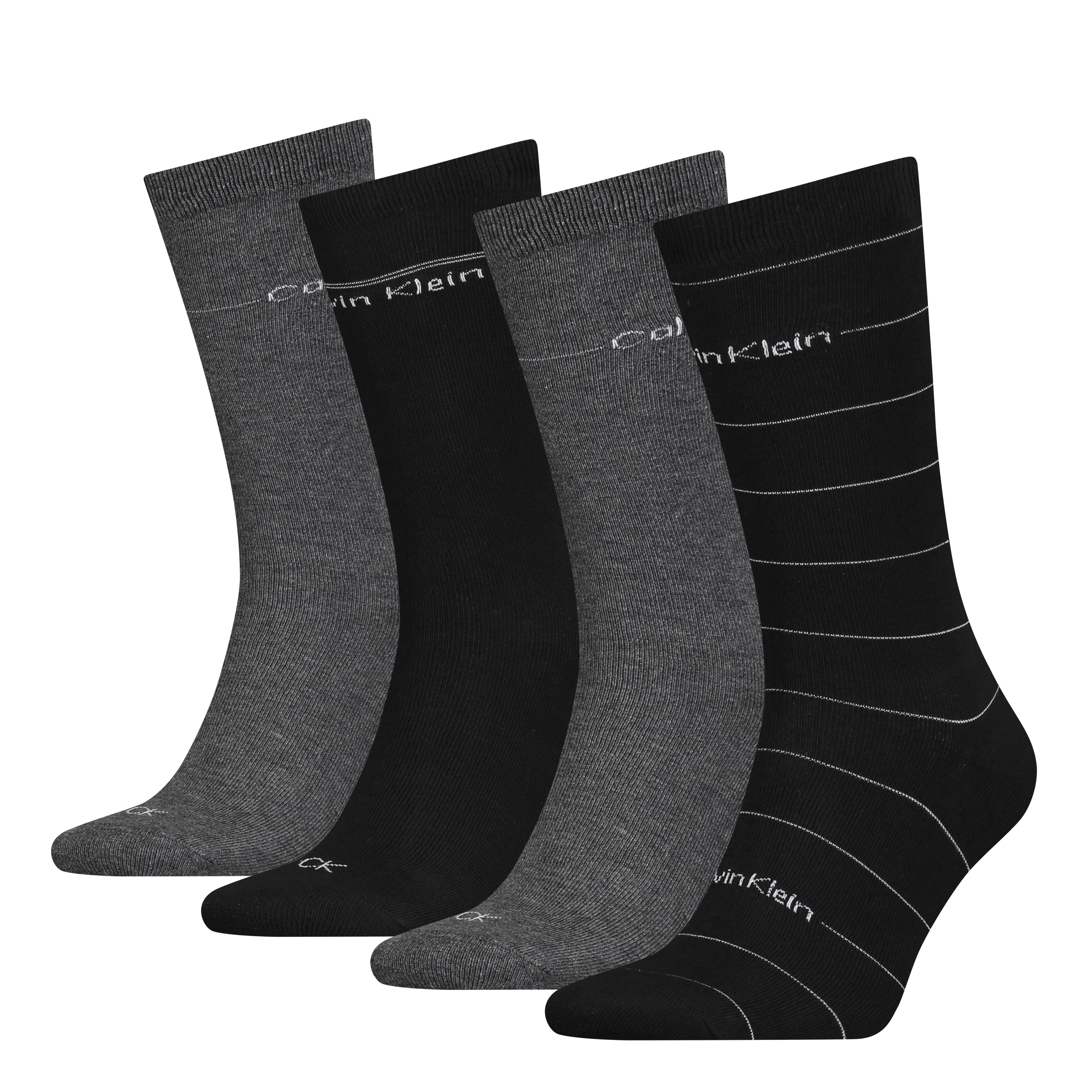 CALVIN KLEIN - ponožky 4PACK tin black combo v darčekovom balení