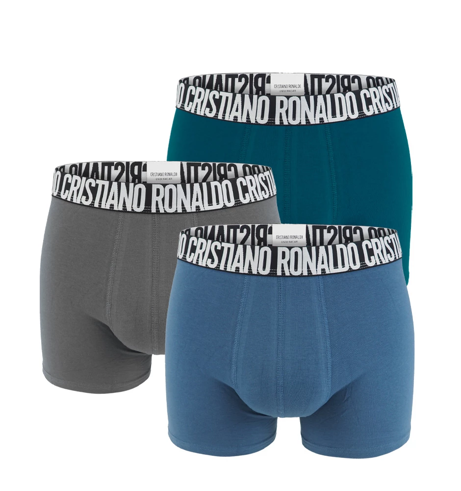 CRISTIANO RONALDO CR7 - 3PACK dark color boxerky s logom RONALDO z organickej bavlny