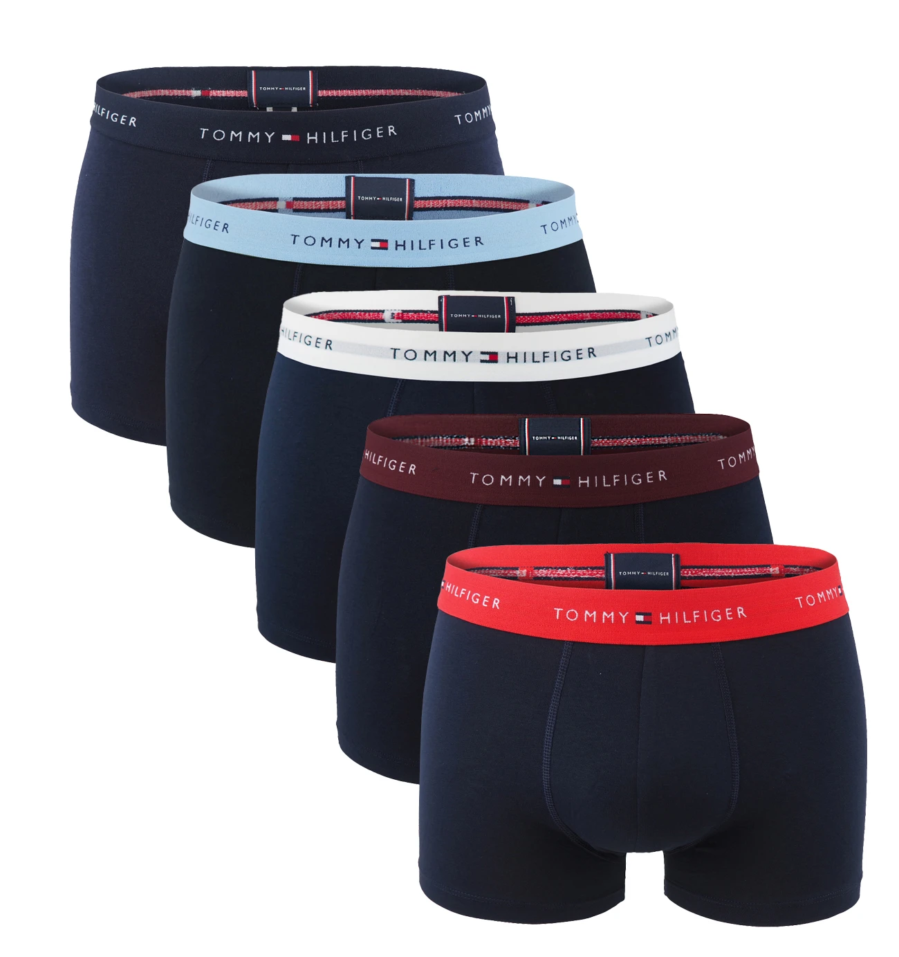 TOMMY HILFIGER - boxerky 5PACK eco friendly signature cotton essentials dark / color pulse waist