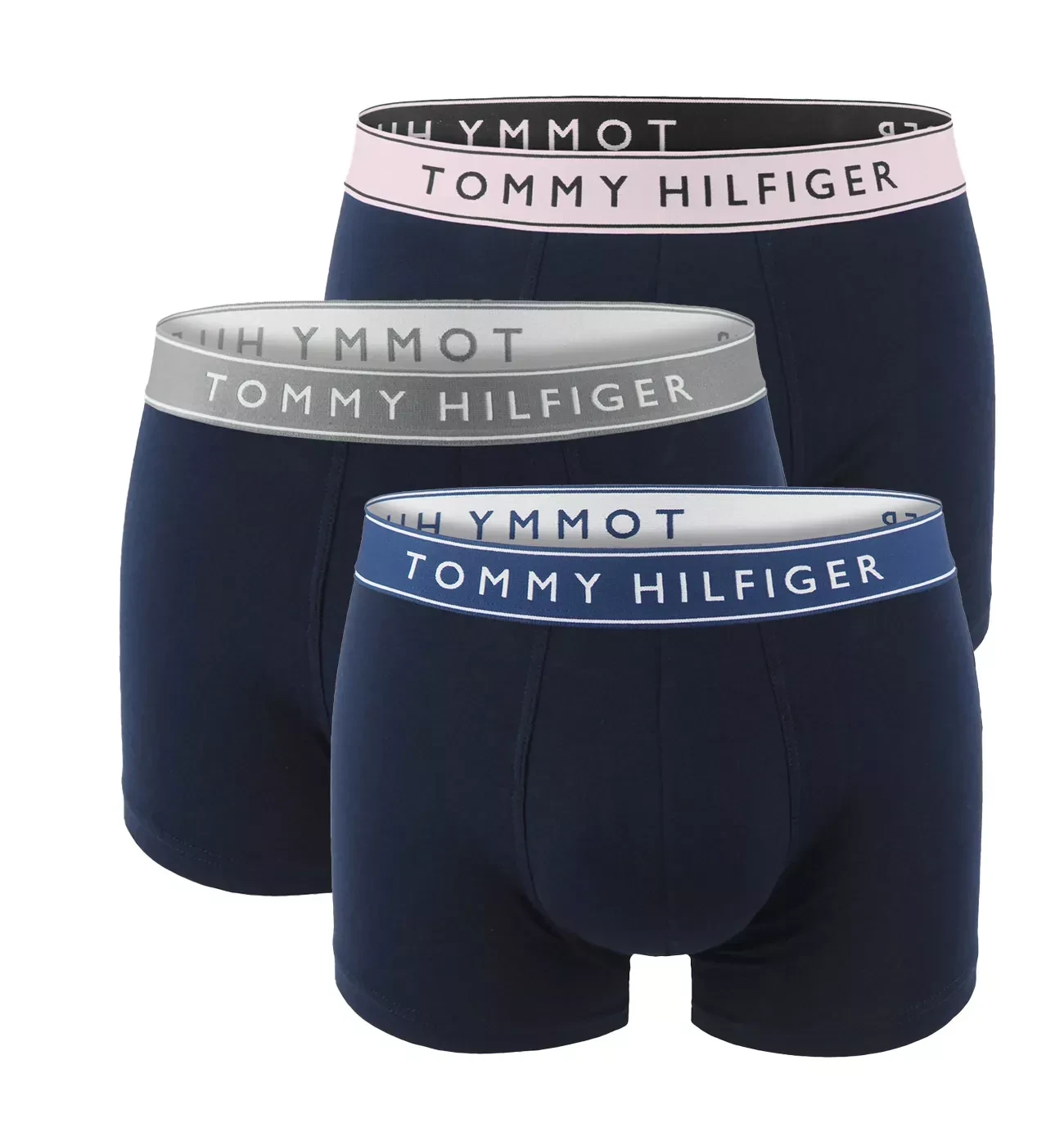 TOMMY HILFIGER - pánske boxerky 3PACK eco friendly everyday essentials navy / modern street waist