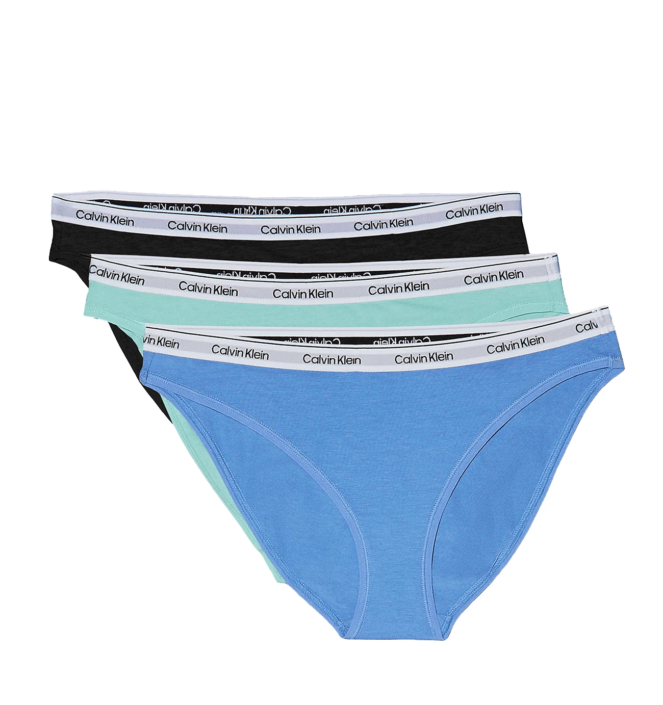 CALVIN KLEIN - nohavičky 3PACK Icon logo stretch cotton blue & black color combo - limitovaná edícia