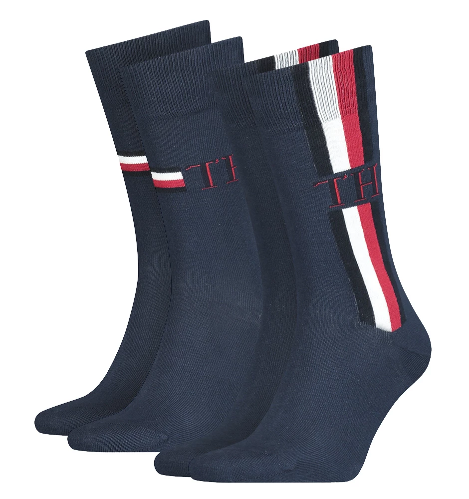 TOMMY HILFIGER - 2PACK Tommy original iconic stripe navy ponožky