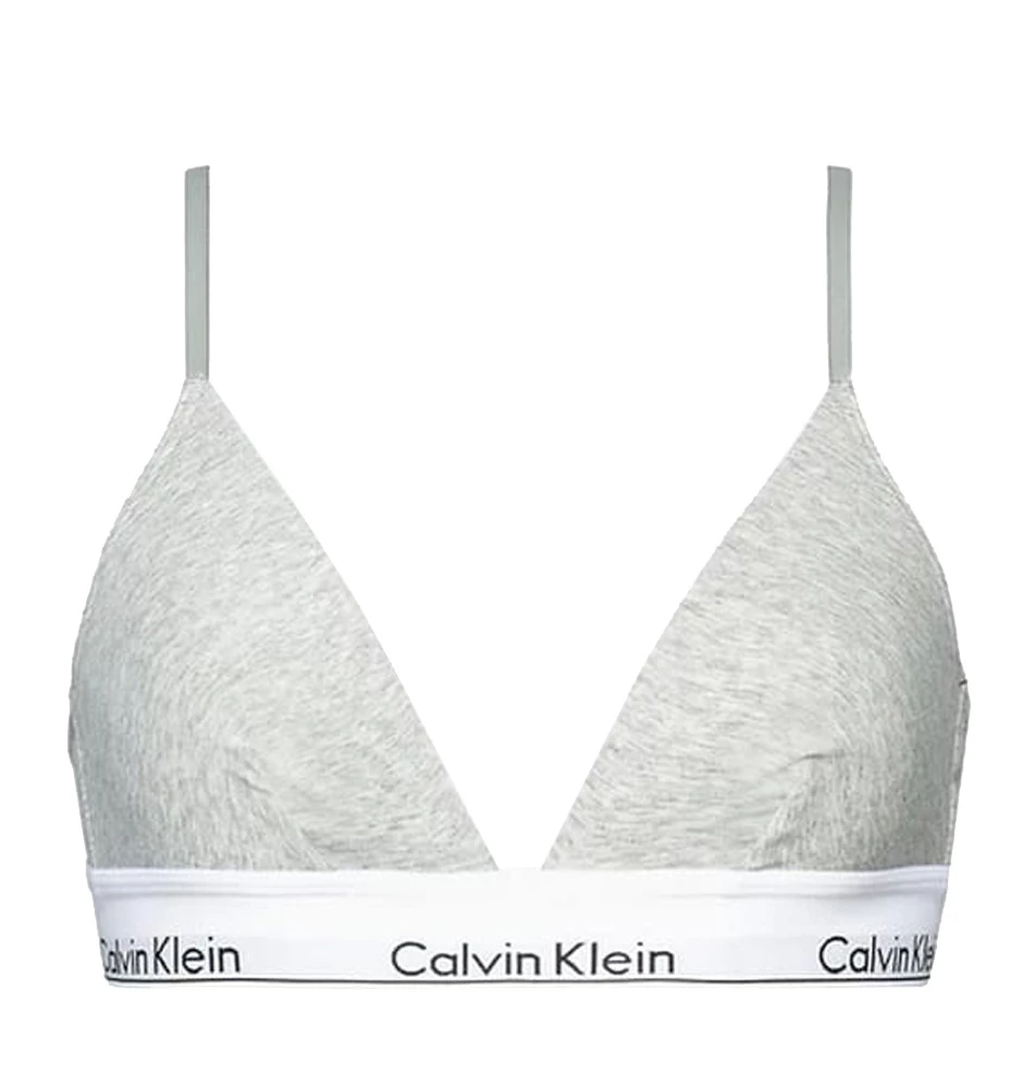 CALVIN KLEIN - modern cotton lght sivá podprsenka s jemnou výstužou a nastaviteľnými ramienkami