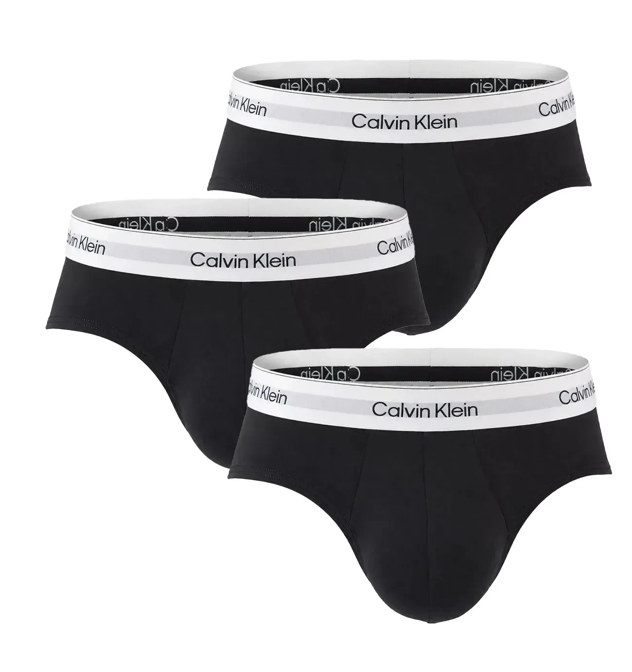 Calvin Klein - pánske slipy 3PACK Icon cotton stretch black accent