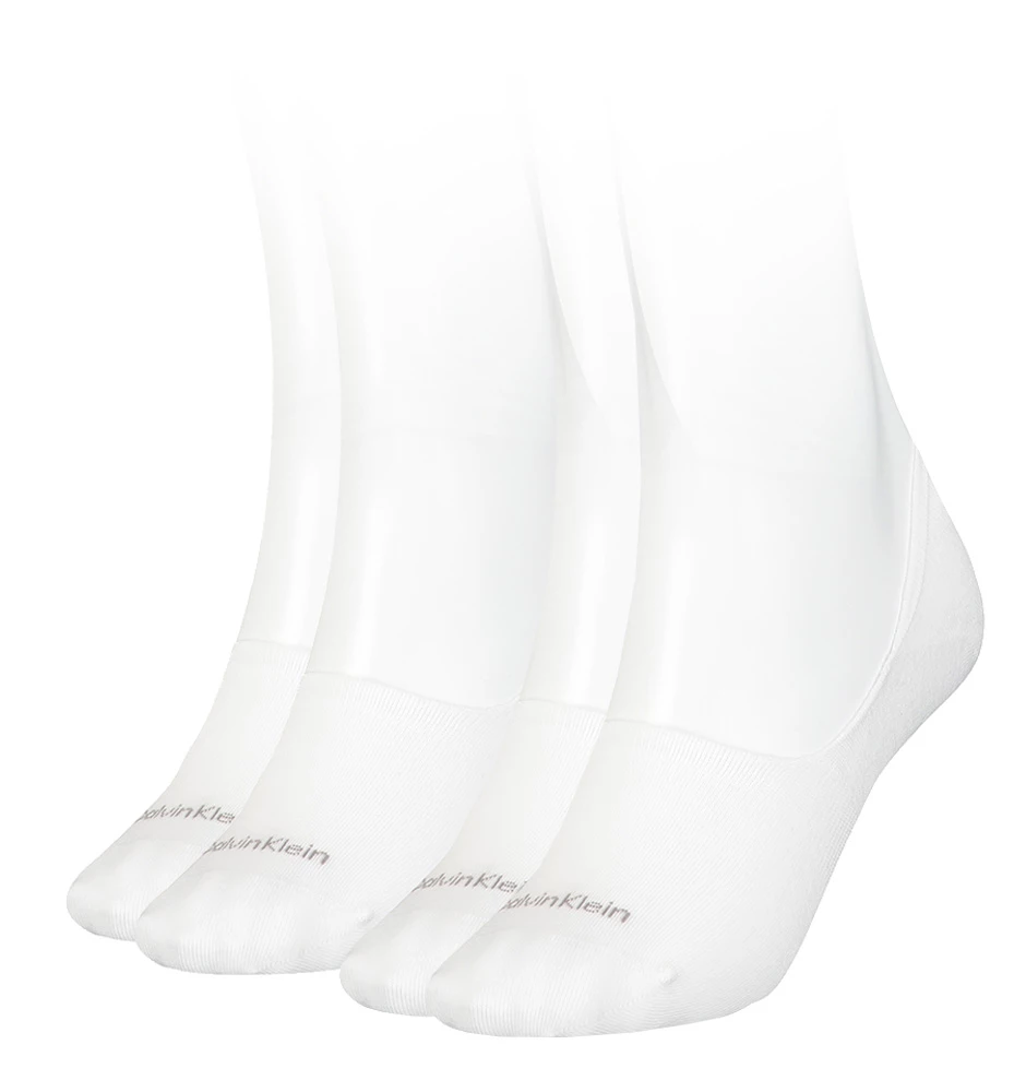 CALVIN KLEIN - 2PACK biele neviditeľné ponožky