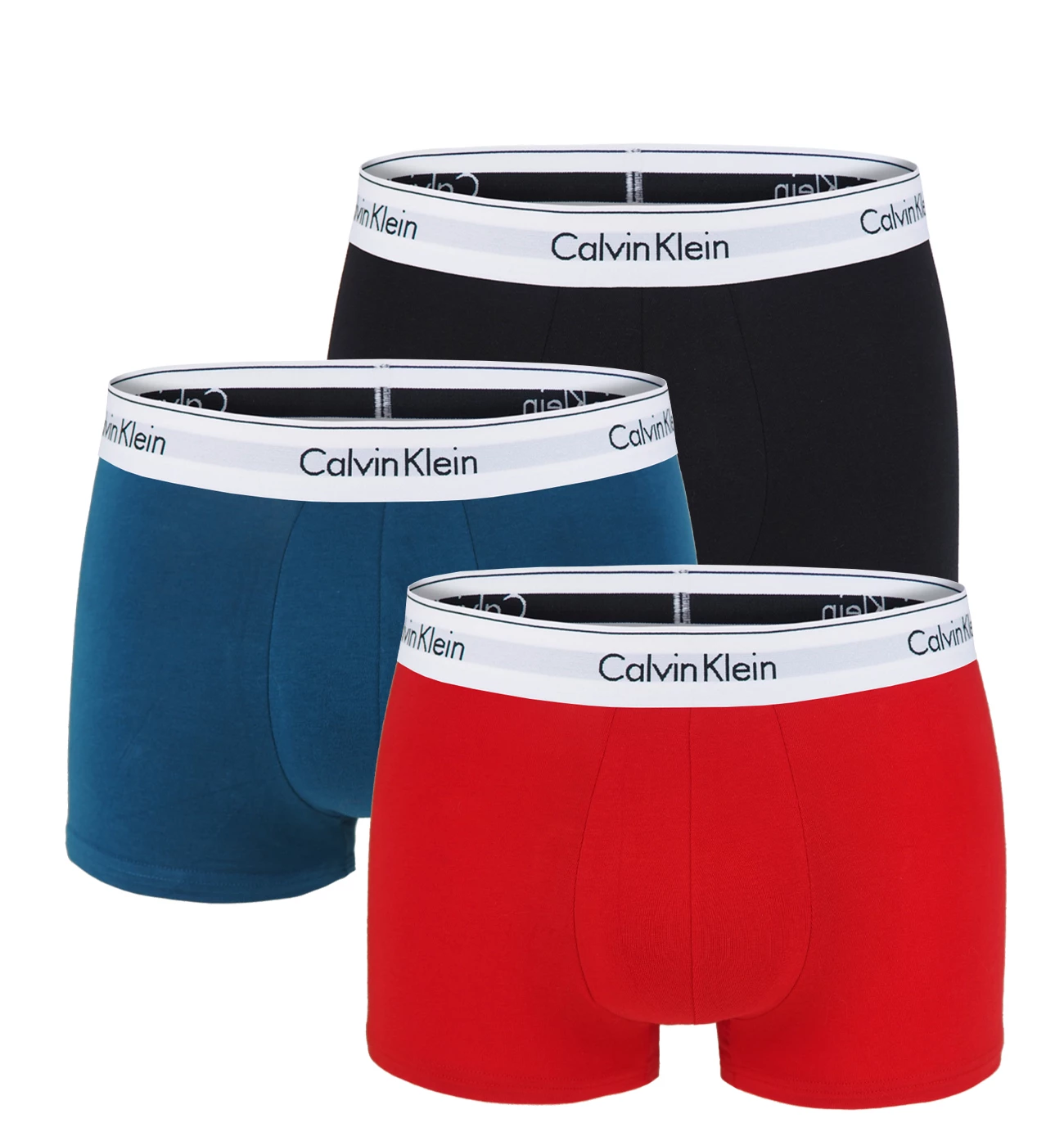 Calvin Klein - boxerky 3PACK modern cotton stretch legion blue & black color - limitovaná edícia