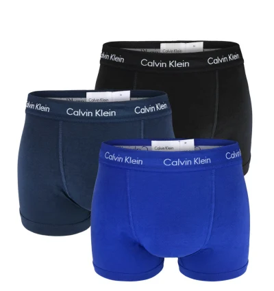 CALVIN KLEIN - boxerky 3PACK cotton stretch classic fit signature blue everyday essentials (predĺžené)-M (81-86 cm)