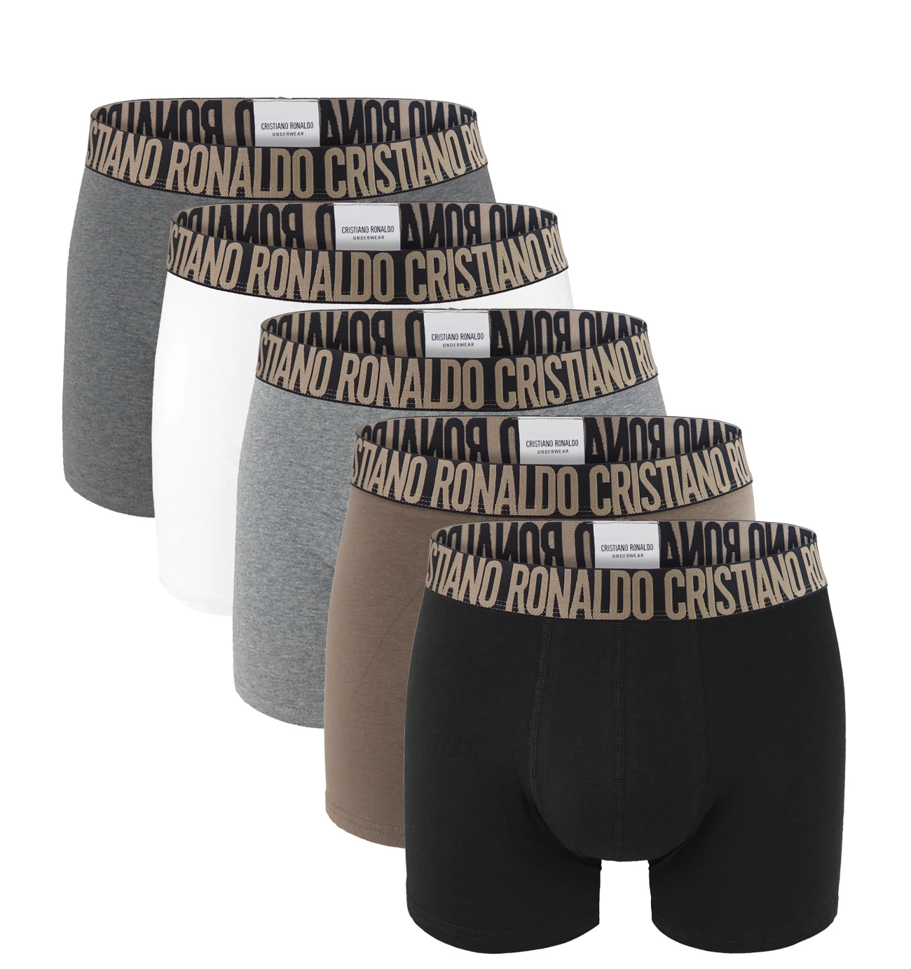 CRISTIANO RONALDO CR7 - boxerky 5PACK cotton stretch earth tones