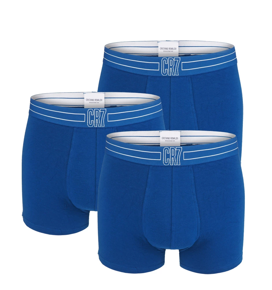 CRISTIANO RONALDO CR7 - 3PACK modré boxerky s logom CR7 z organickej bavlny