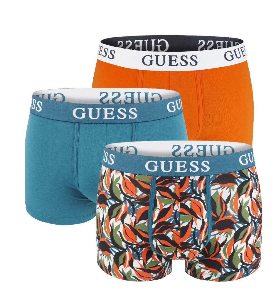 GUESS - 3PACK Guess modern floral orange boxerky z organickej bavlny - limitovaná edícia