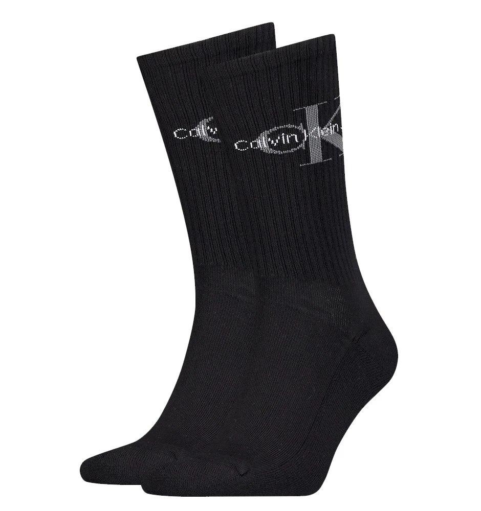 CALVIN KLEIN - CK jeans rib black pánske ponožky s logom