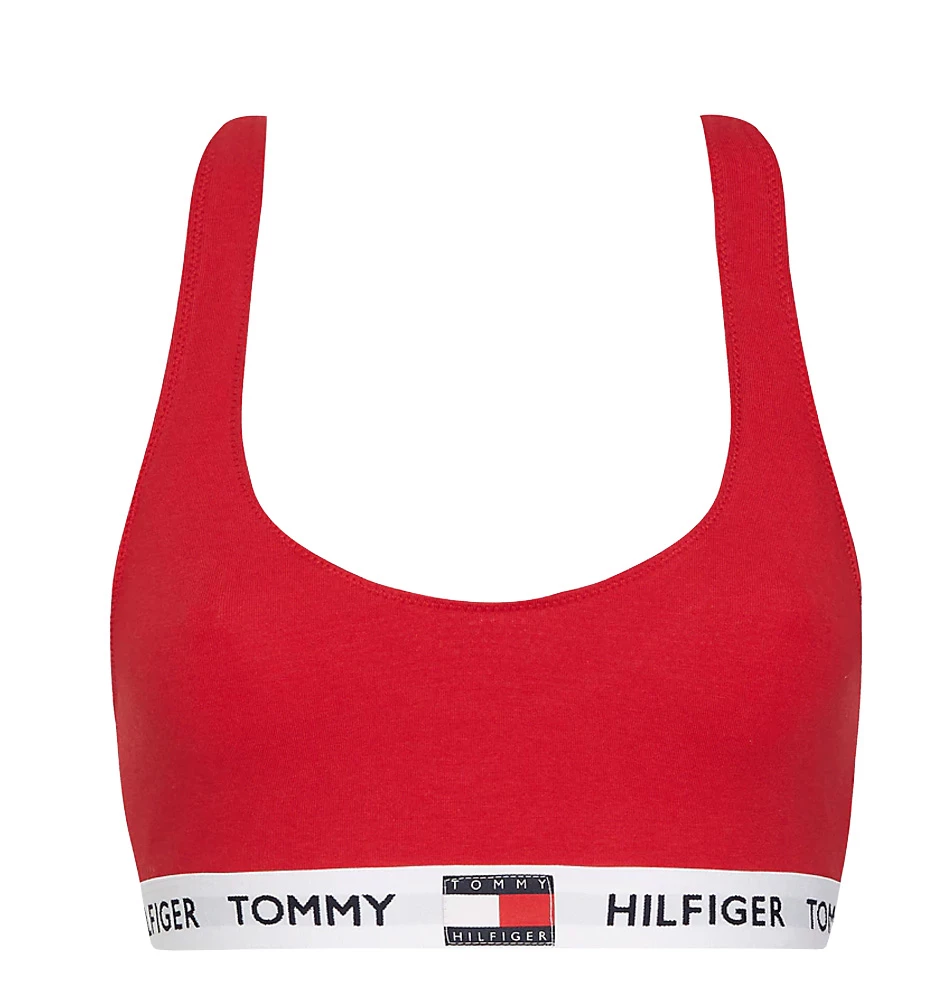 TOMMY HILFIGER - Logo červená braletka z organickej bavlny