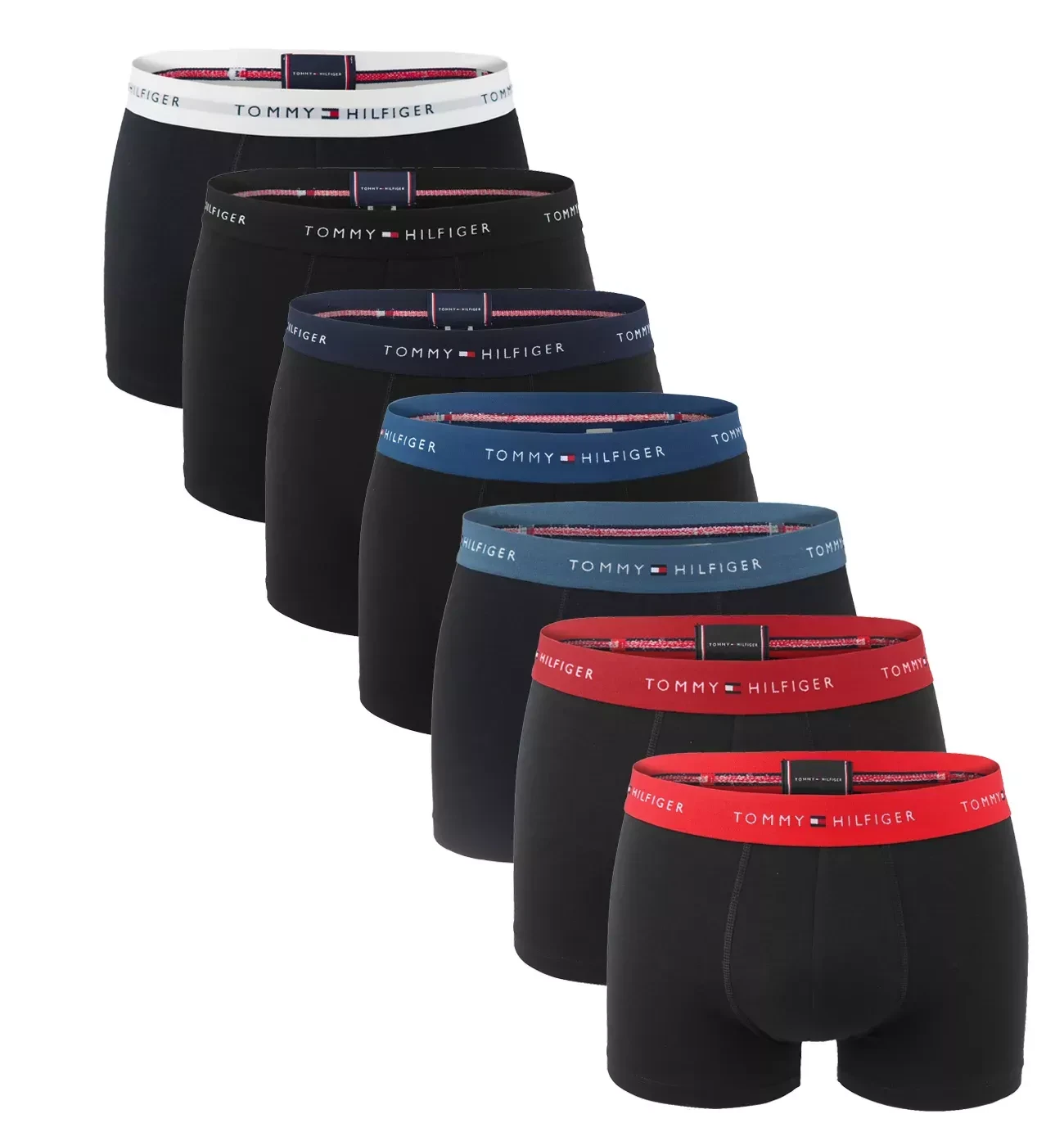 TOMMY HILFIGER - pánske boxerky 7PACK eco friendly cotton black / modern signature logo
