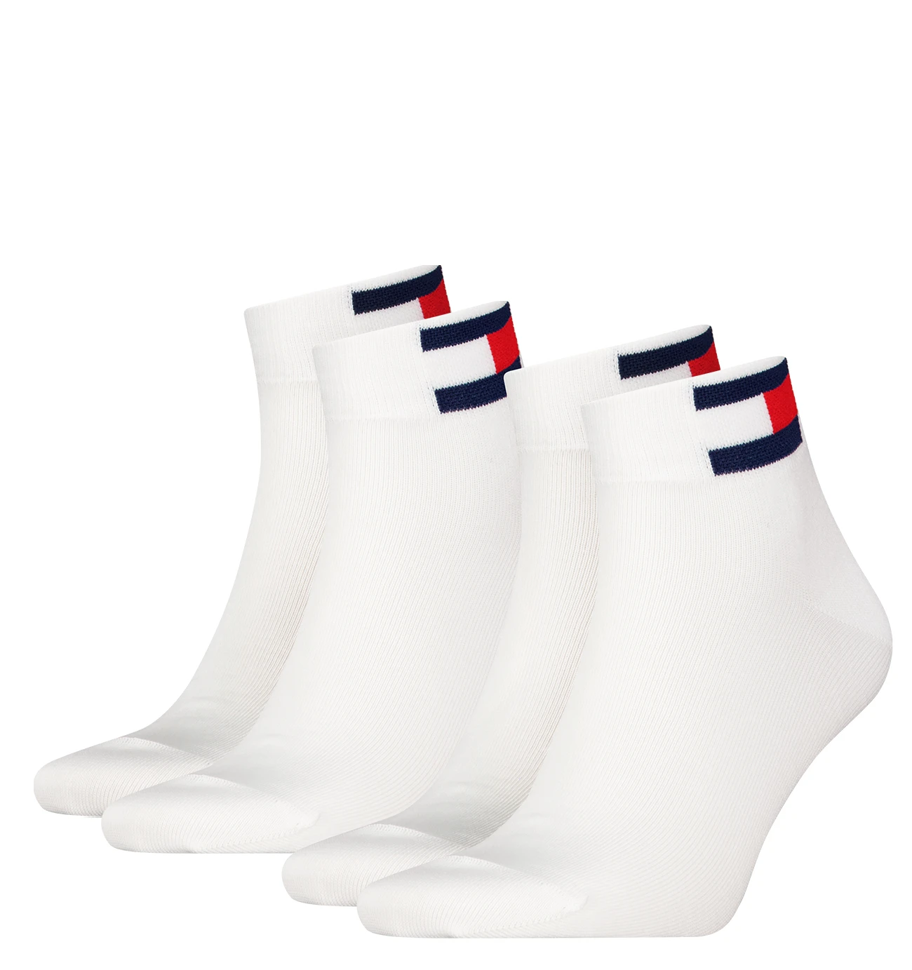 TOMMY HILFIGER - 2PACK Tommy jeans flag iconic white quarter ponožky