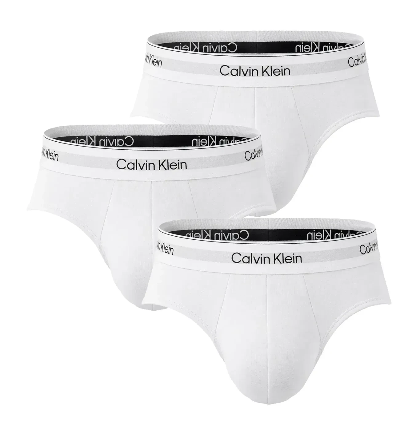 Calvin Klein - pánske slipy 3PACK Icon cotton stretch solid white