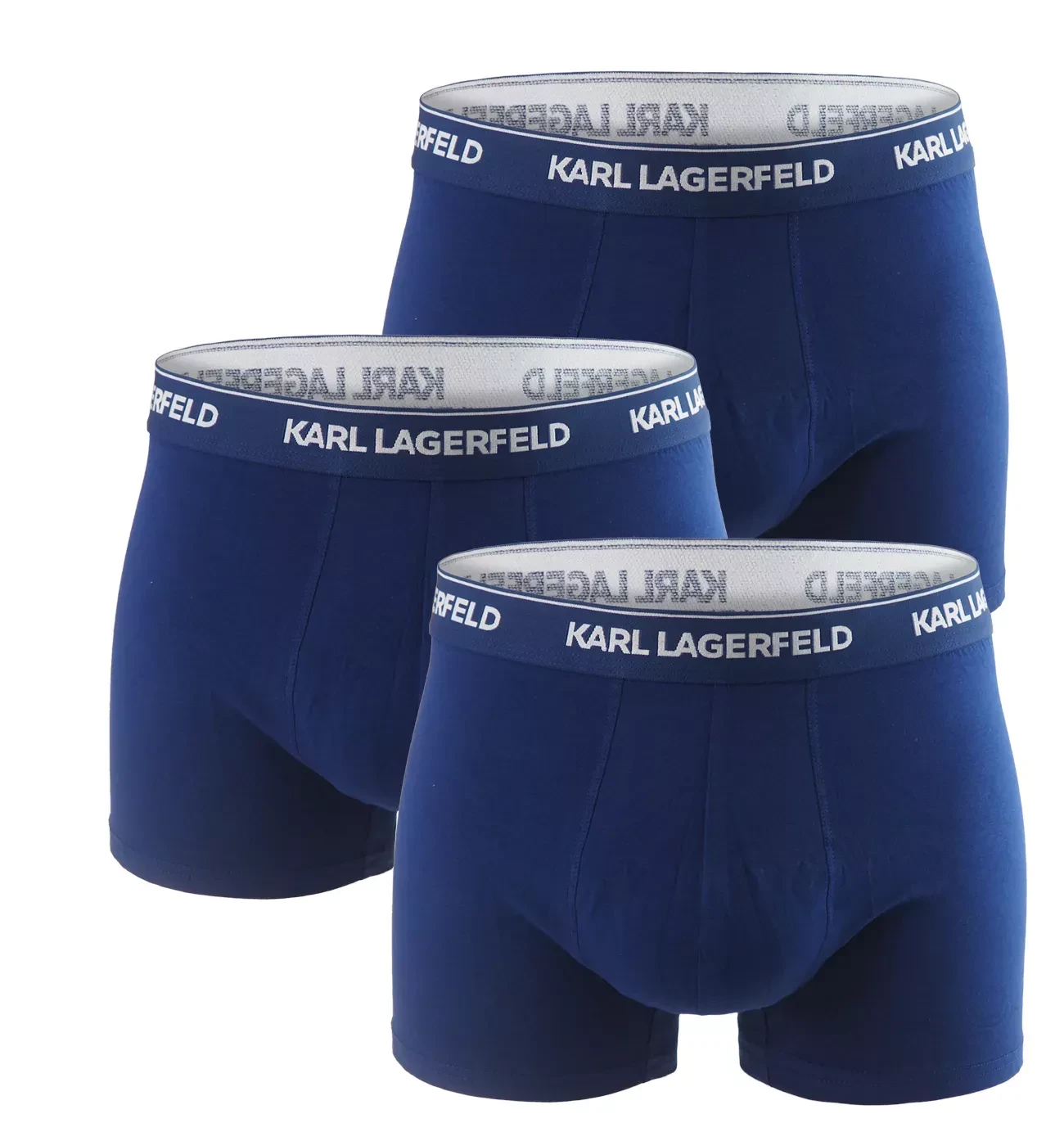KARL LAGERFELD - pánske boxerky 3PACK Shine organic cotton deep blue tones