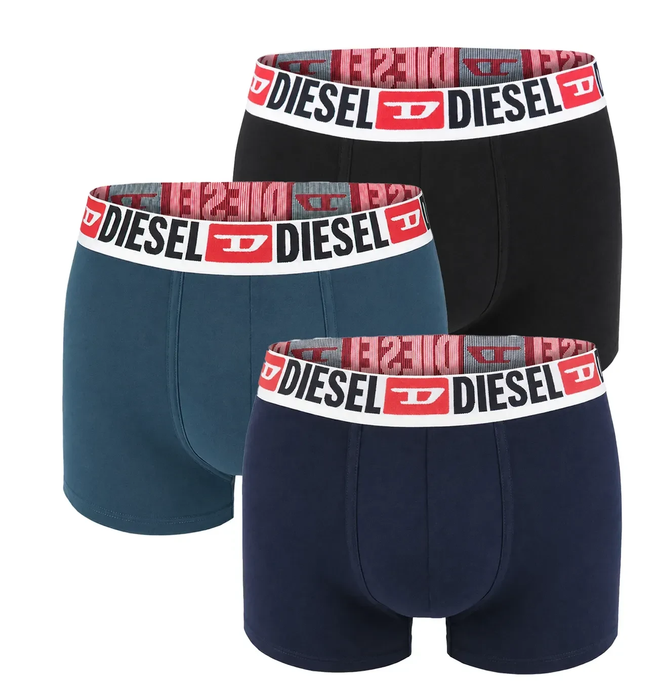 DIESEL - pánske boxerky 3PACK cotton stretch blue tones