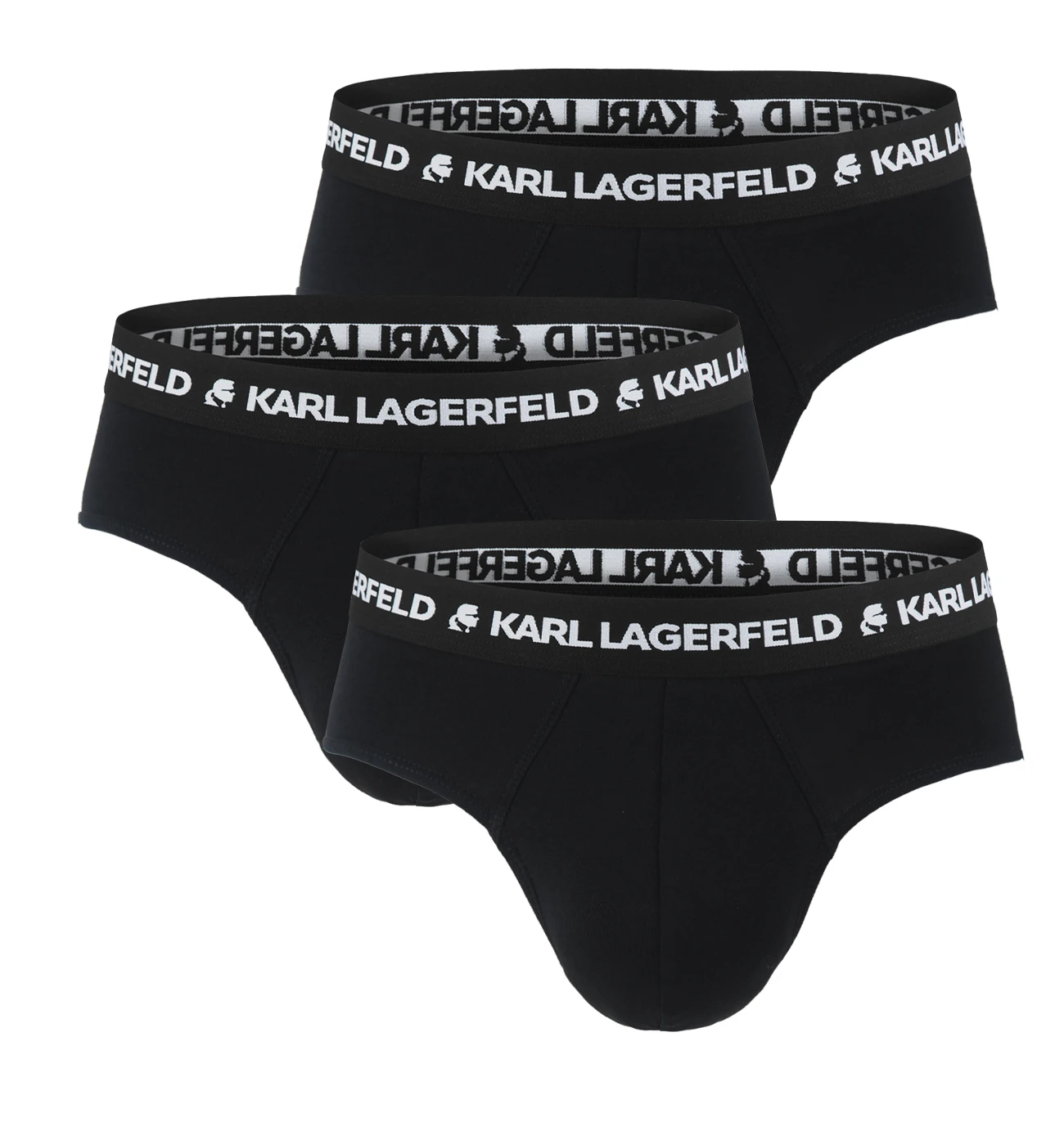 KARL LAGERFELD - slipy 3PACK organic cotton logo LAGERFELD black color combo - limitovaná edícia