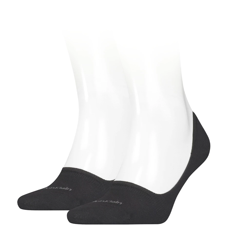CALVIN KLEIN - 2PACK Cotton čierne neviditeľné ponožky