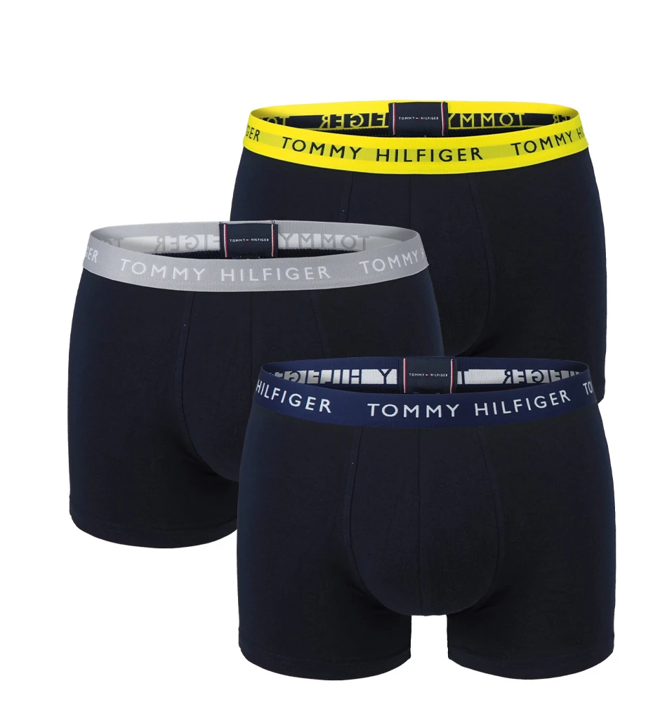 TOMMY HILFIGER - 3PACK premium cotton essentials sublunar boxerky s farebným pásom - limitka