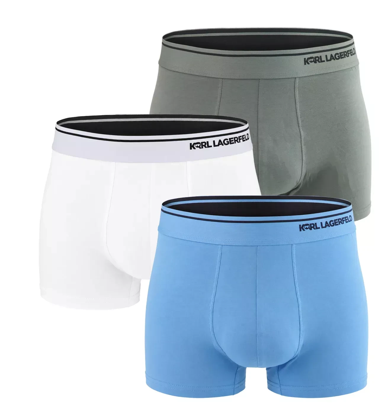 KARL LAGERFELD - pánske boxerky 3PACK Ikon fusion organic cotton silverlake