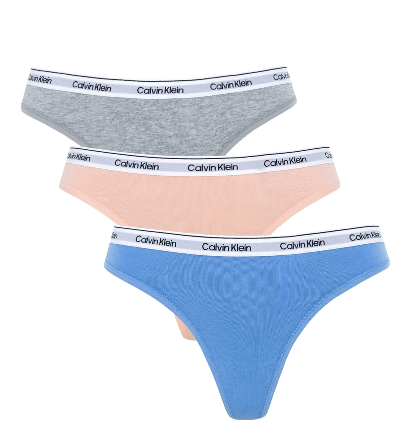 CALVIN KLEIN - tangá 3PACK Icon logo stretch cotton frenzy & blue combo - limitovaná edícia