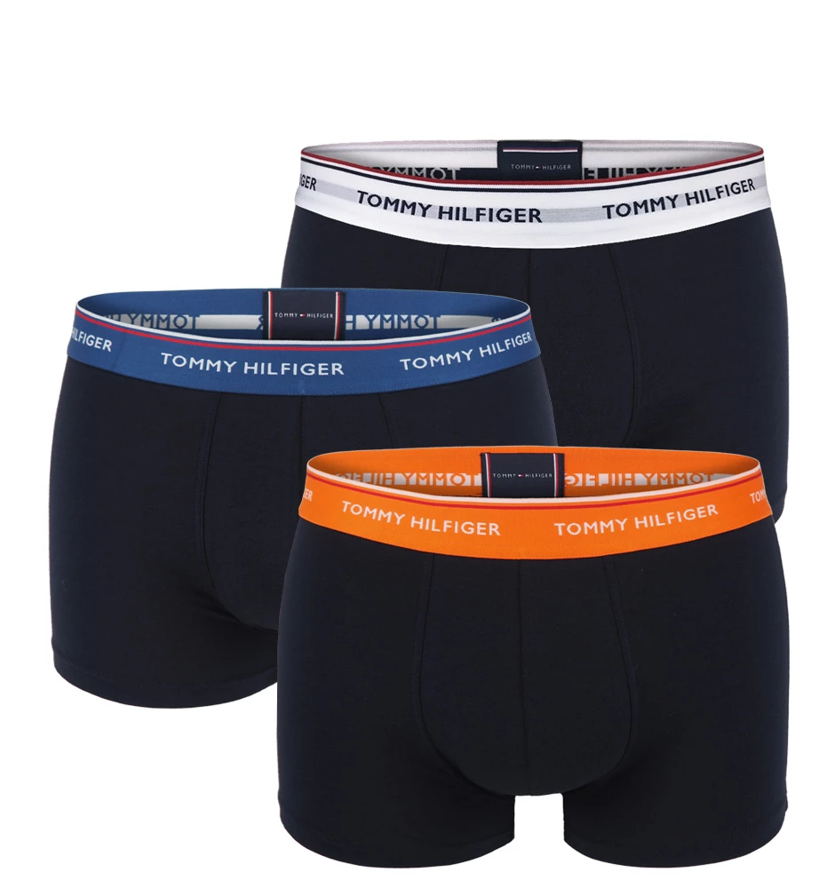 TOMMY HILFIGER - 3PACK boxerky premium essentials color deep s cypress farebným pásom