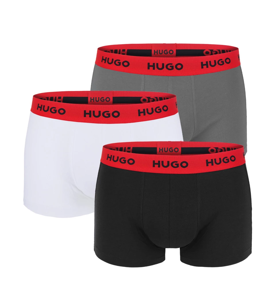 HUGO - (HUGO BOSS) 3PACK boxerky black, white, gray