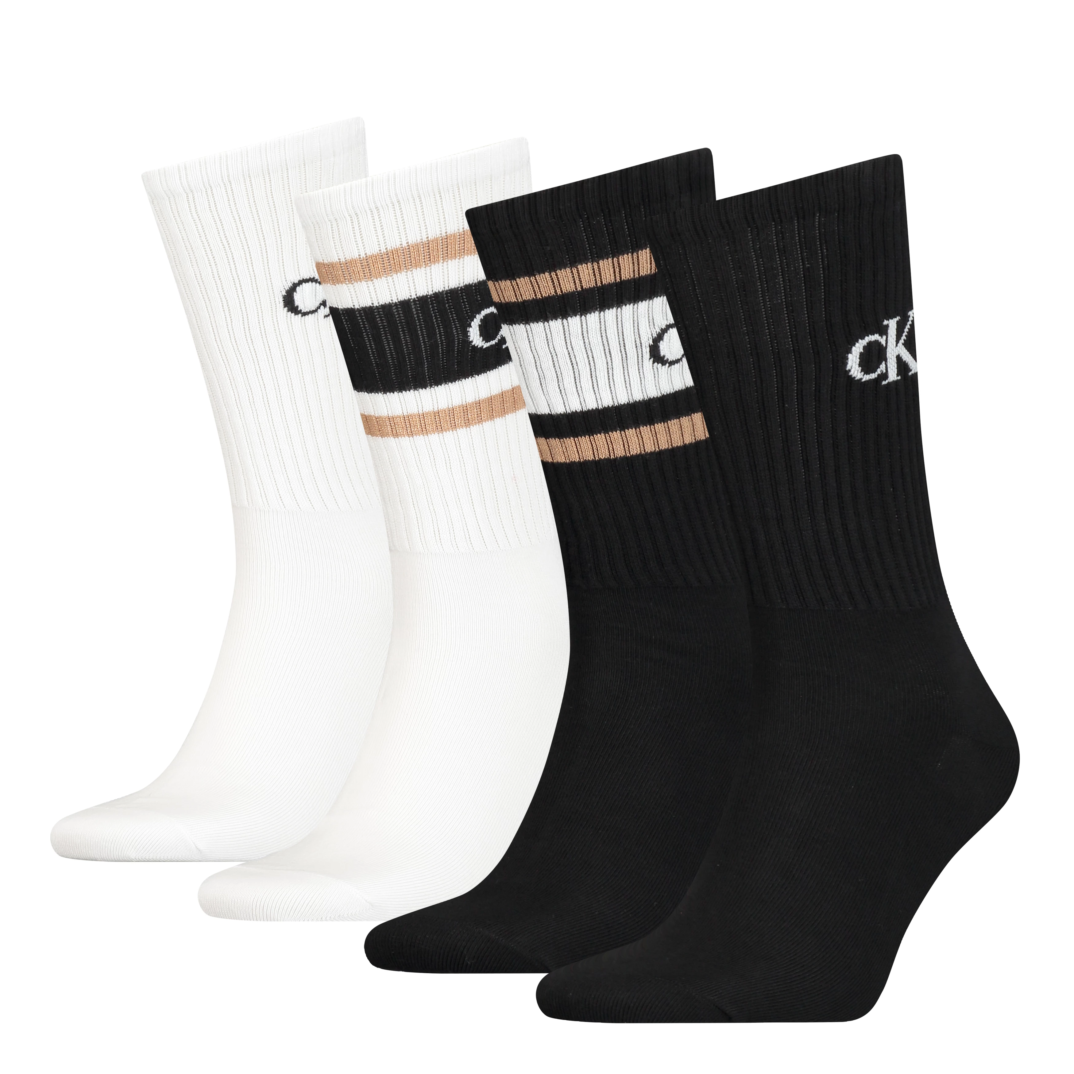 CALVIN KLEIN - ponožky 4PACK tin black sport logo v darčekovom balení