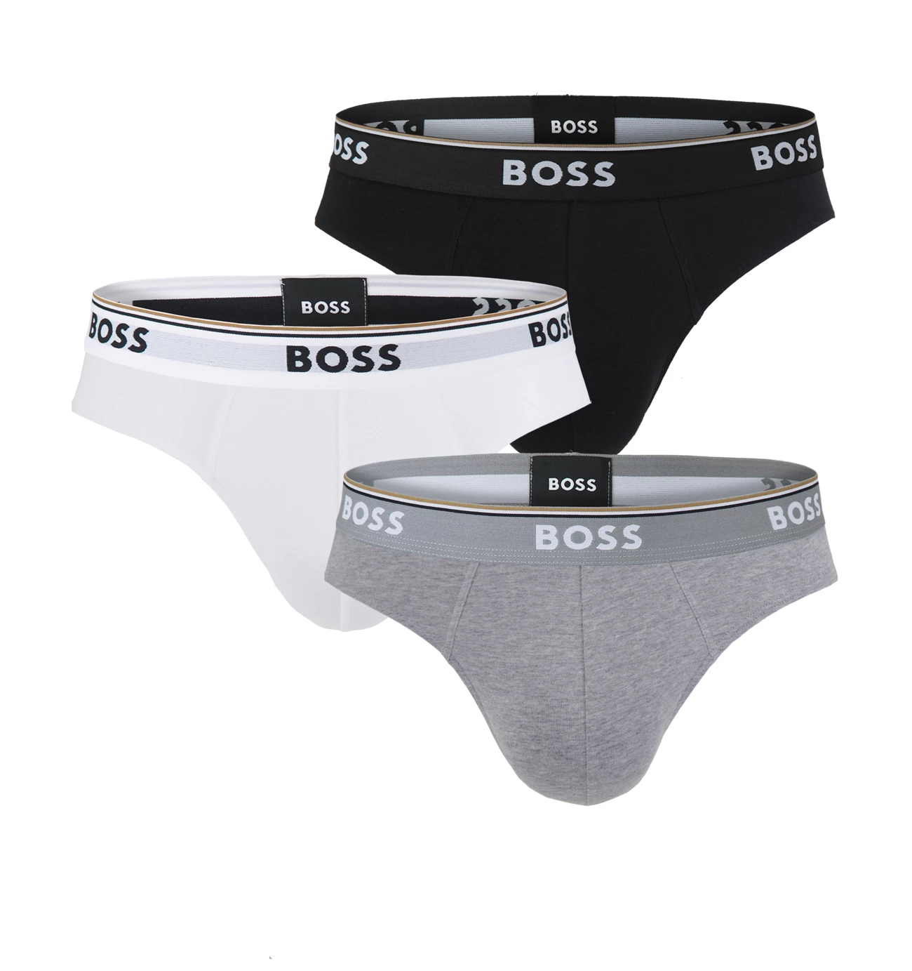 BOSS - slipy 3PACK cotton stretch power black, white, gray combo - limitovaná fashion edícia (HUGO BOSS)