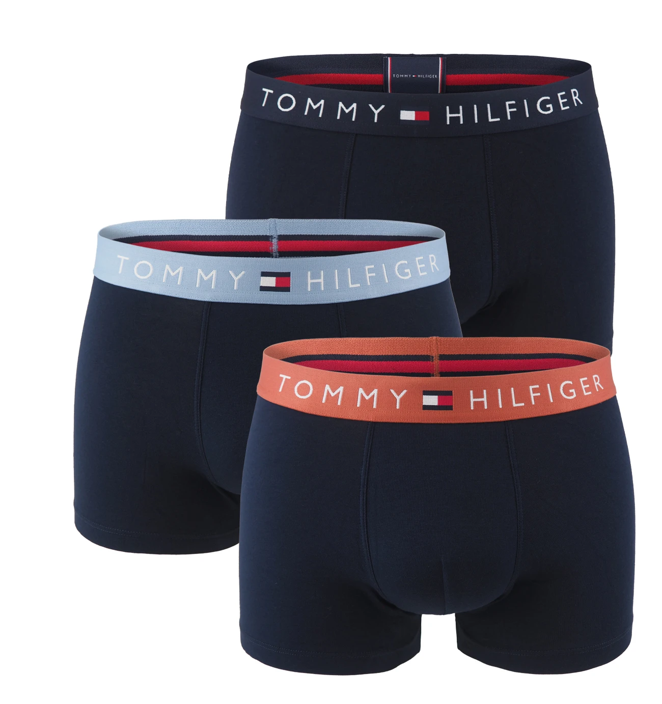 TOMMY HILFIGER - boxerky 3PACK TH original cotton dark color / modern brick waist