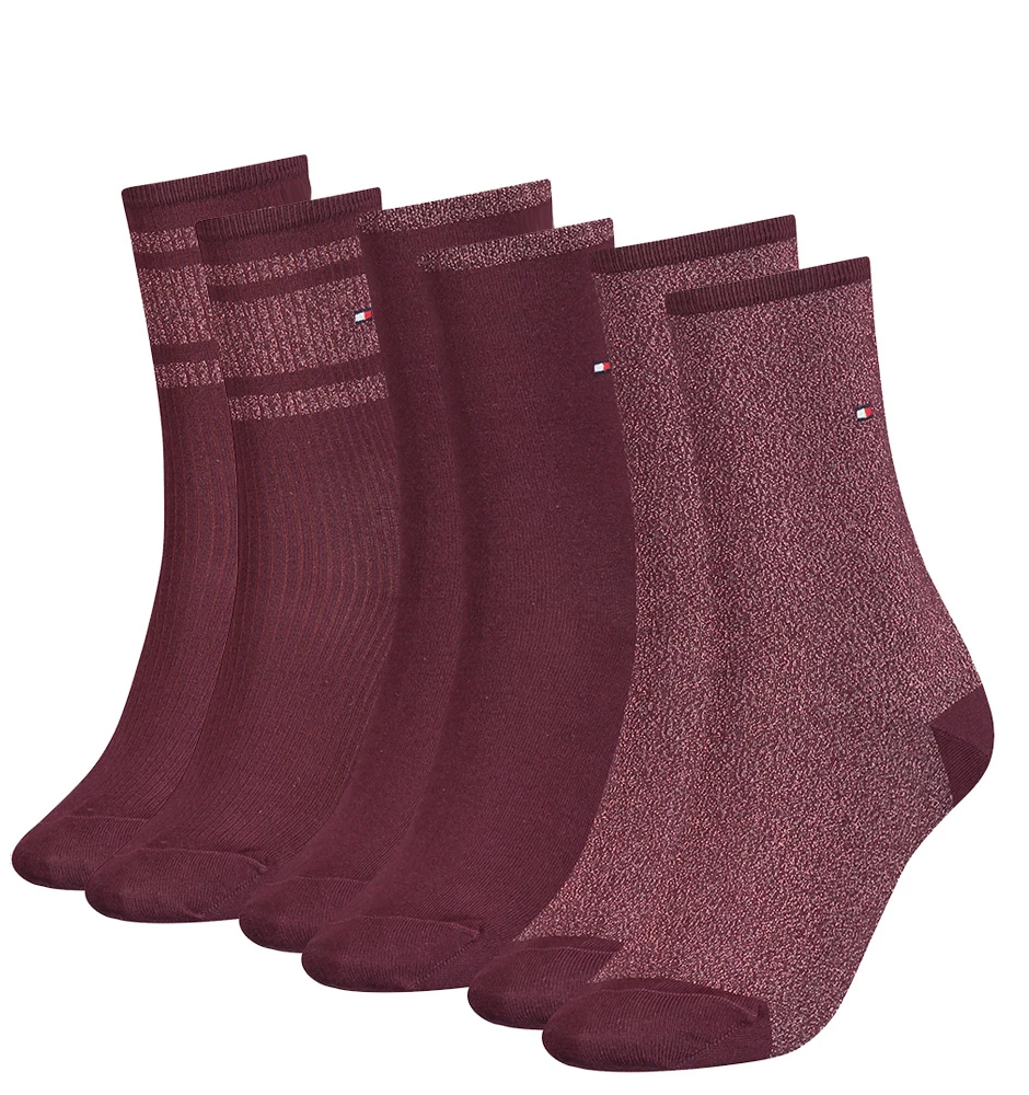 TOMMY HILFIGER - 3PACK lurex winetasting ponožky v darčekovom balení
