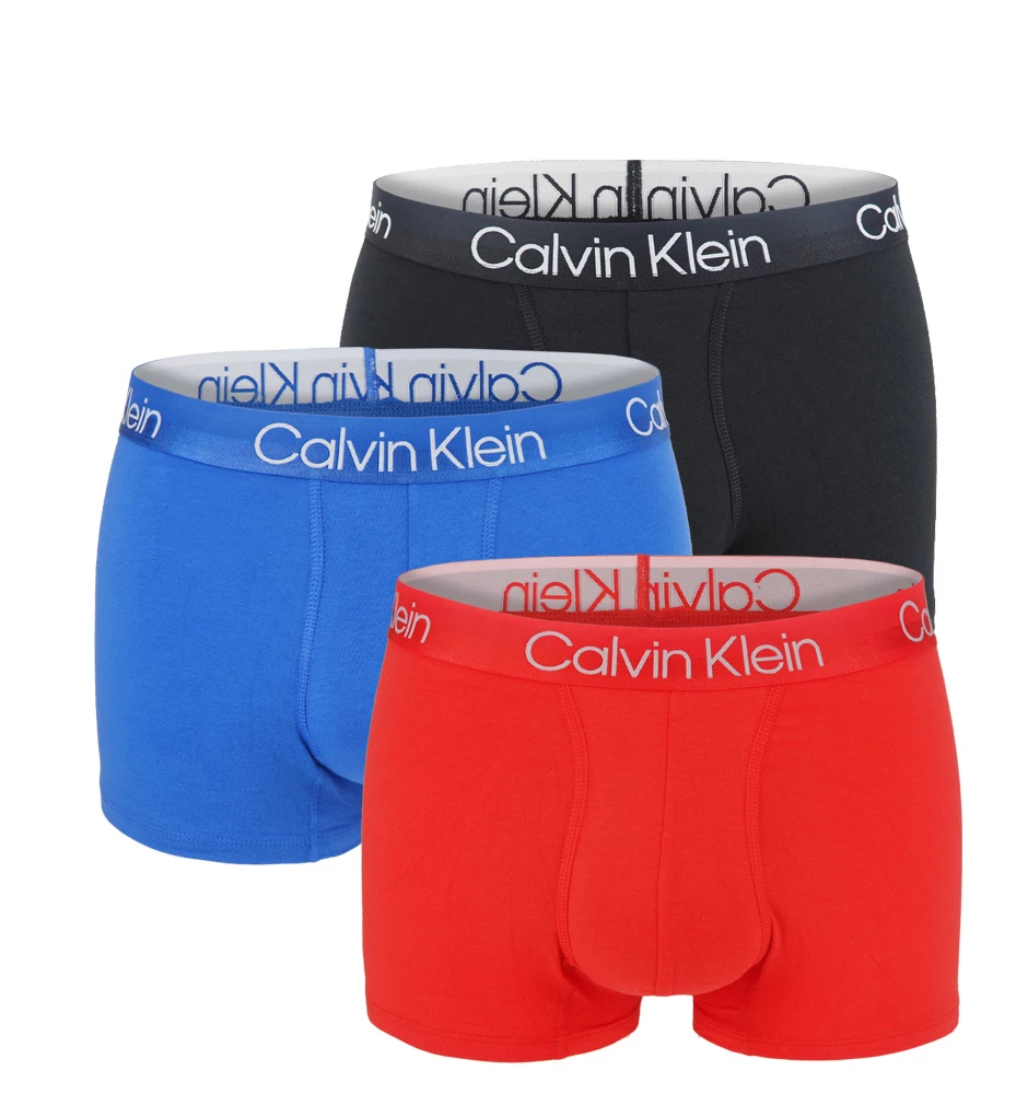 Calvin Klein - 3PACK modern structure verona blue boxerky - limitovaná edícia