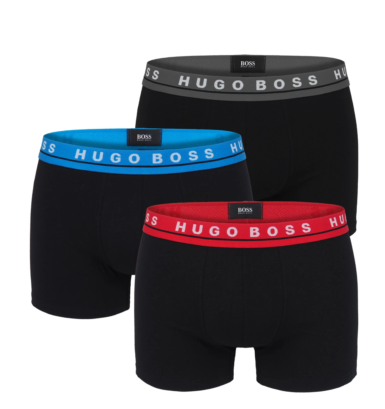 BOSS - 3PACK boxerky classic black s farebným pásom (HUGO BOSS)