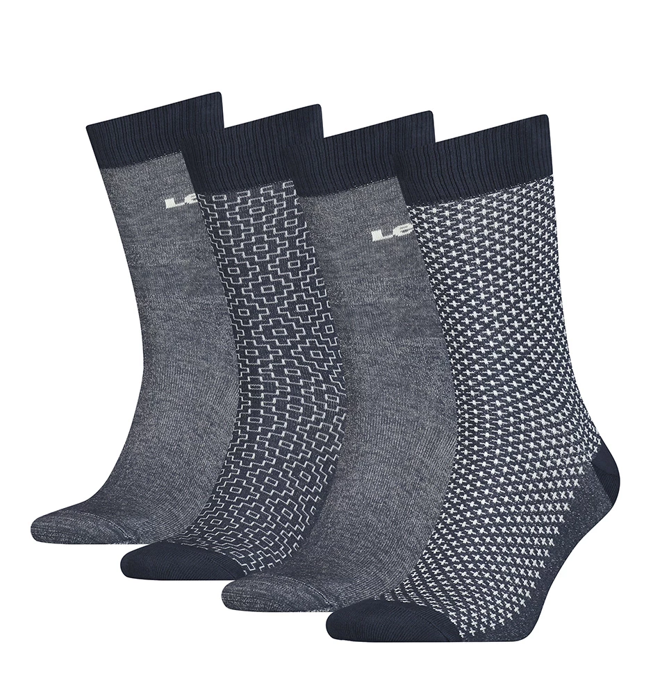 LEVI`S - 4PACK Levi`s regular cut mood indigo ponožky v darčekovom balení