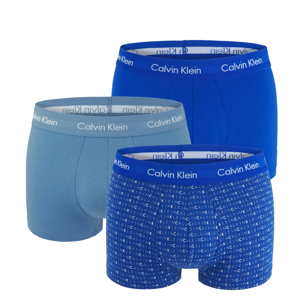 Calvin Klein - 3PACK cotton stretch blue logo boxerky - limitovaná edícia