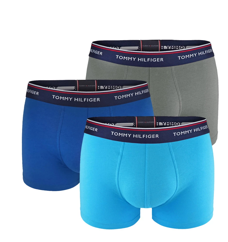 TOMMY HILFIGER - boxerky 3PACK premium essentials aquatic blue color