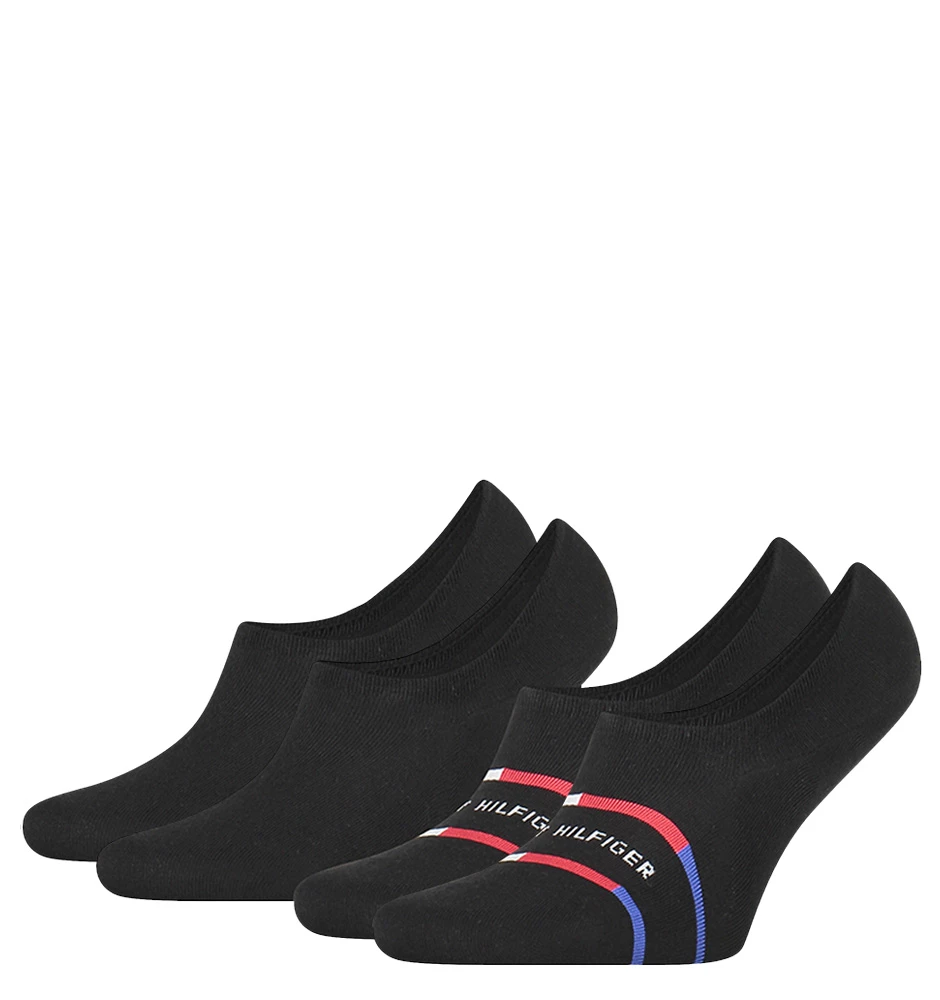 TOMMY HILFIGER - 2PACK breton stripe čierne neviditeľné ponožky