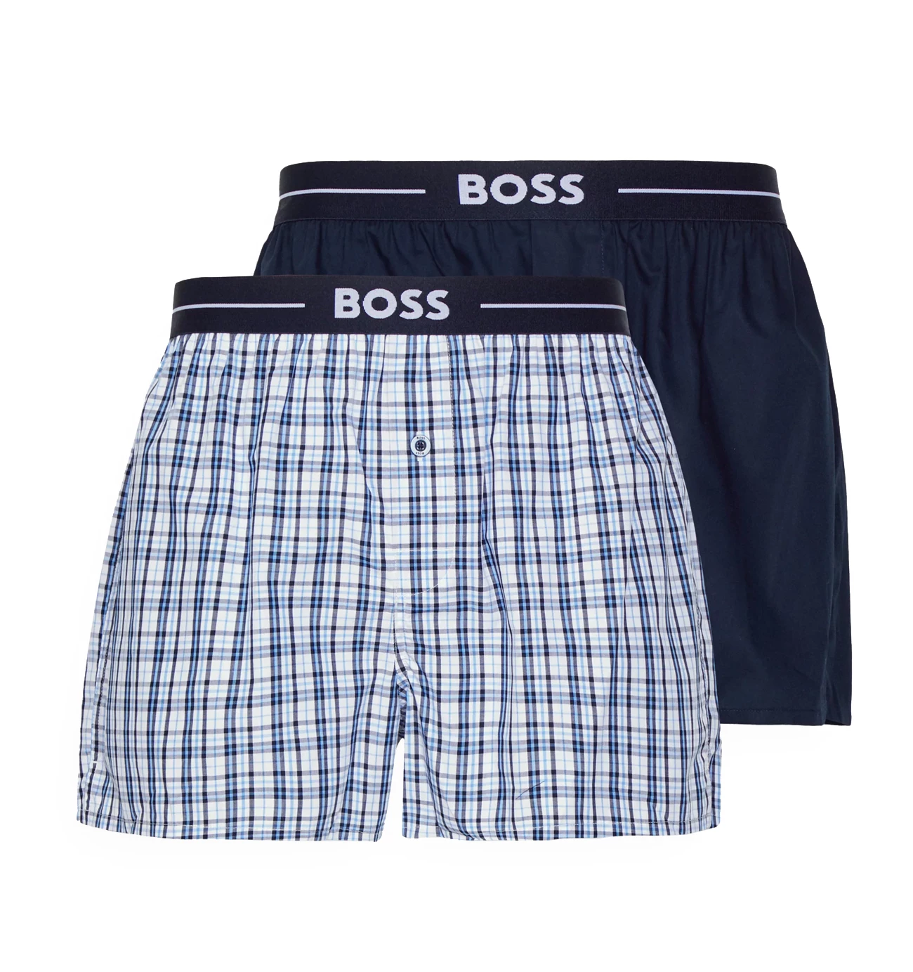 BOSS - trenky 2PACK natural pure cotton blue combo - limitovaná fashion edícia (HUGO BOSS)