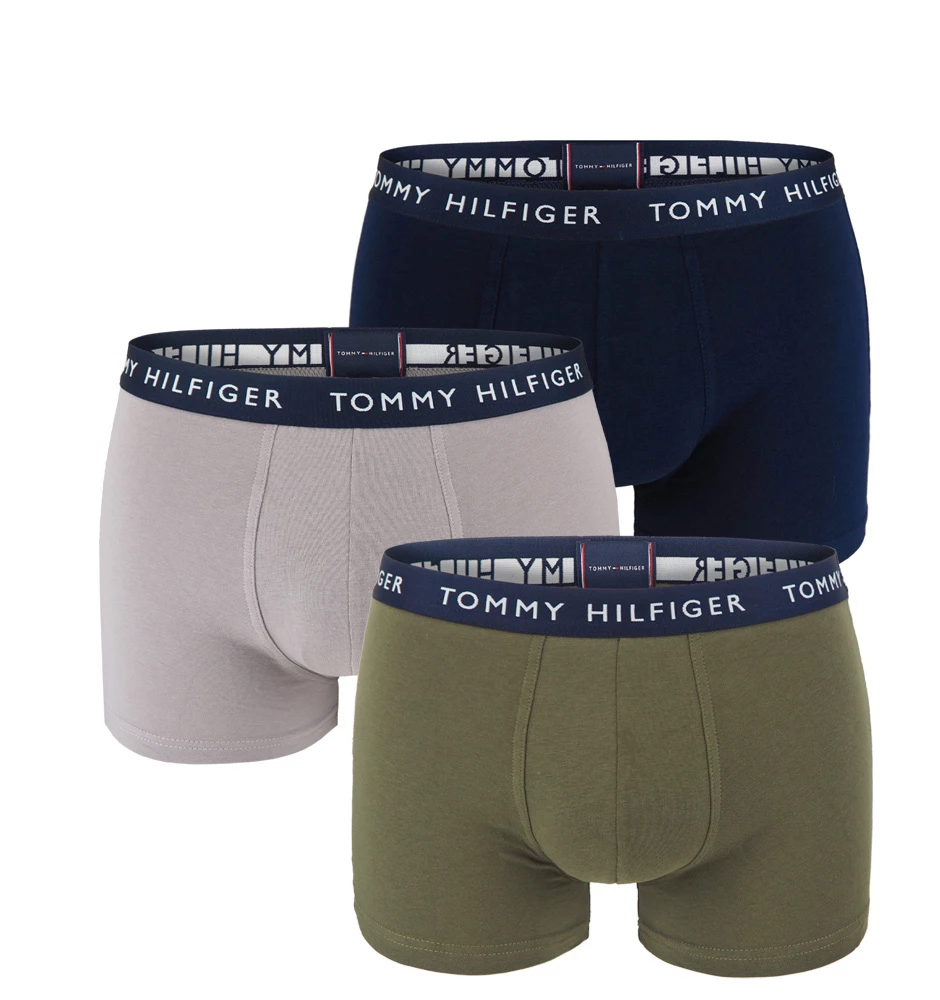 TOMMY HILFIGER - 3PACK premium cotton essentials royal army green boxerky - limitovaná edícia