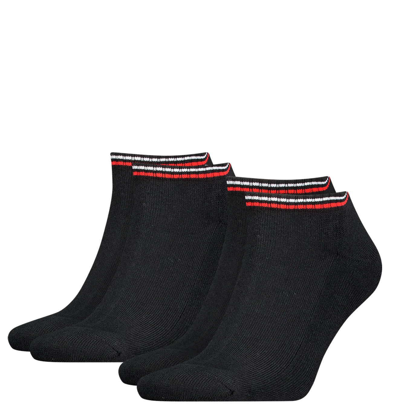 TOMMY HILFIGER - 2PACK TH uni Tommy jeans original iconic black členkové ponožky