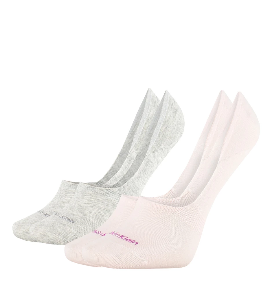 CALVIN KLEIN - 2PACK light pink combo neviditeľné ponožky